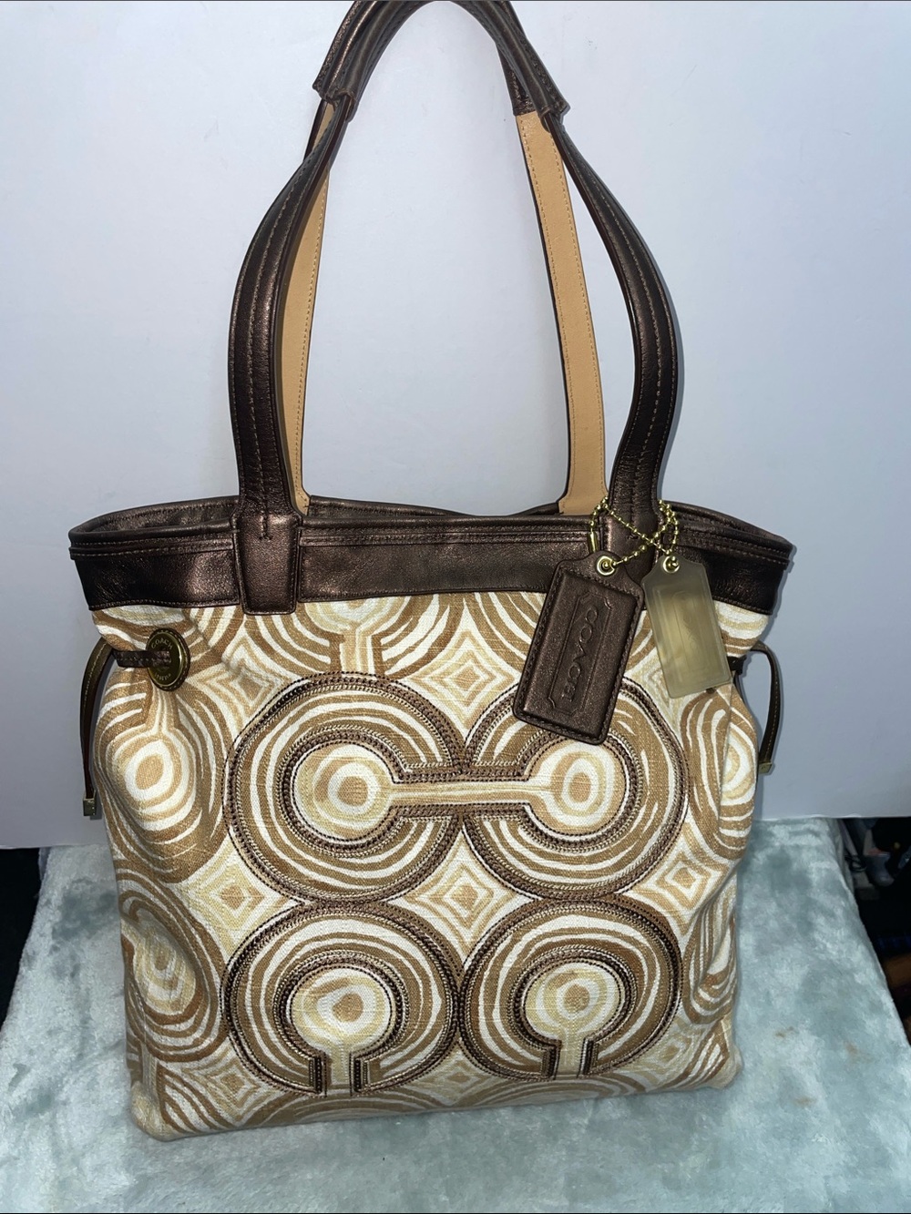 Coach ‘Audrey Leigh’ Op Art Swirl N/S Tote